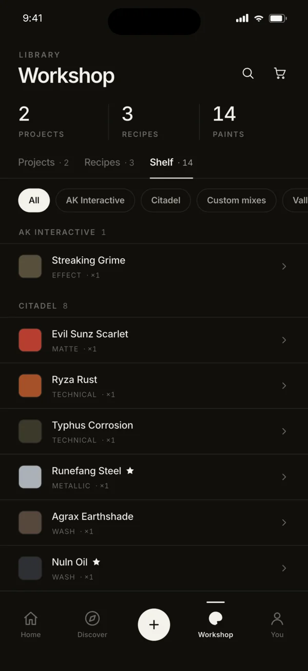 A paint catalogue in Minthra
